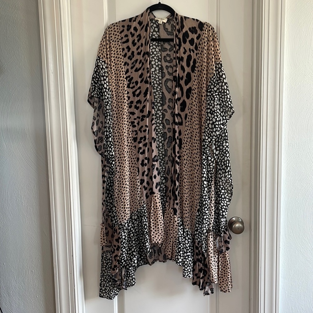 UMGEE Multi Pattern Animal Print Kimono